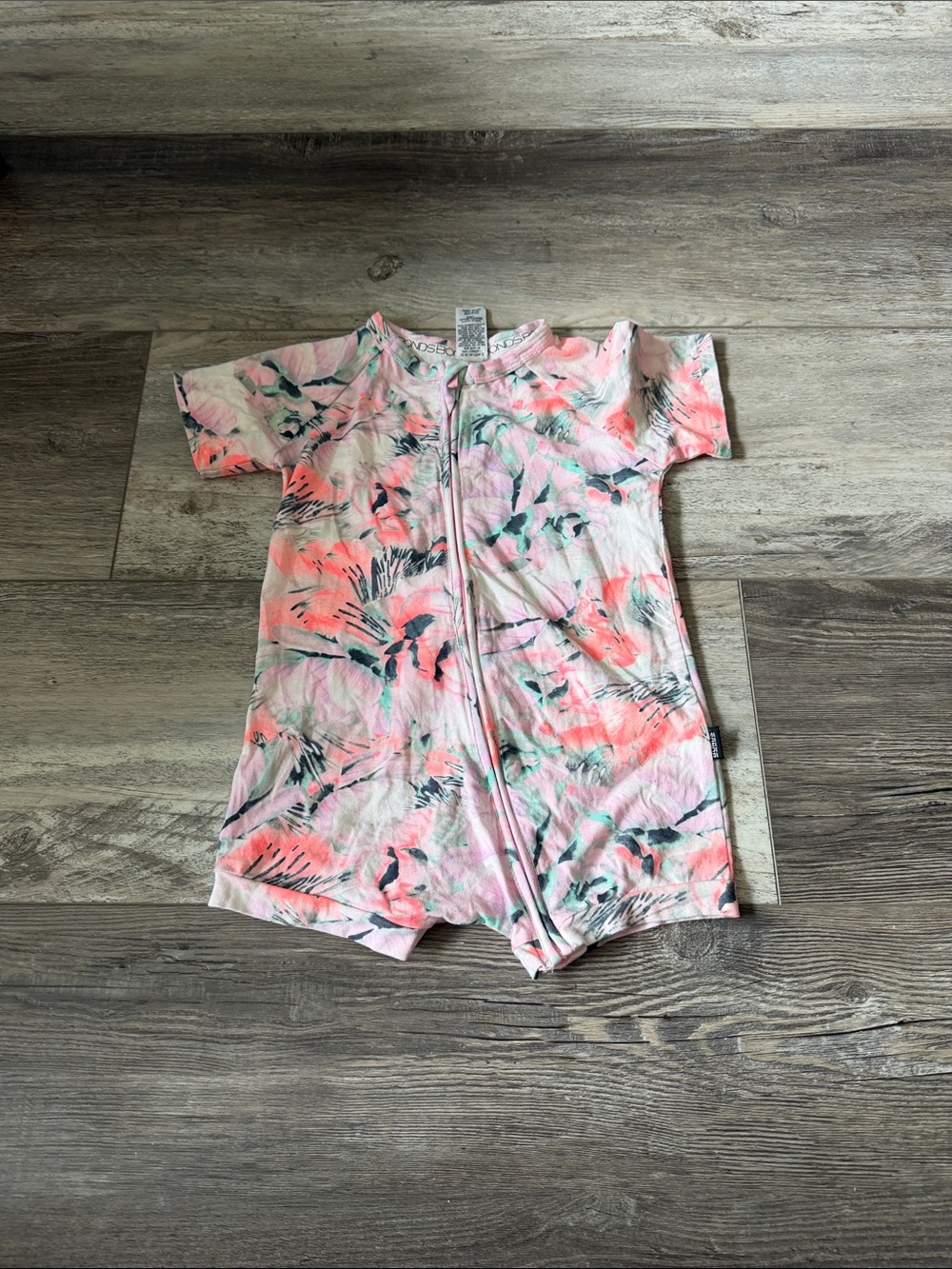 Bonds Floral Zip-Front Baby Romper in Pink and Coral
